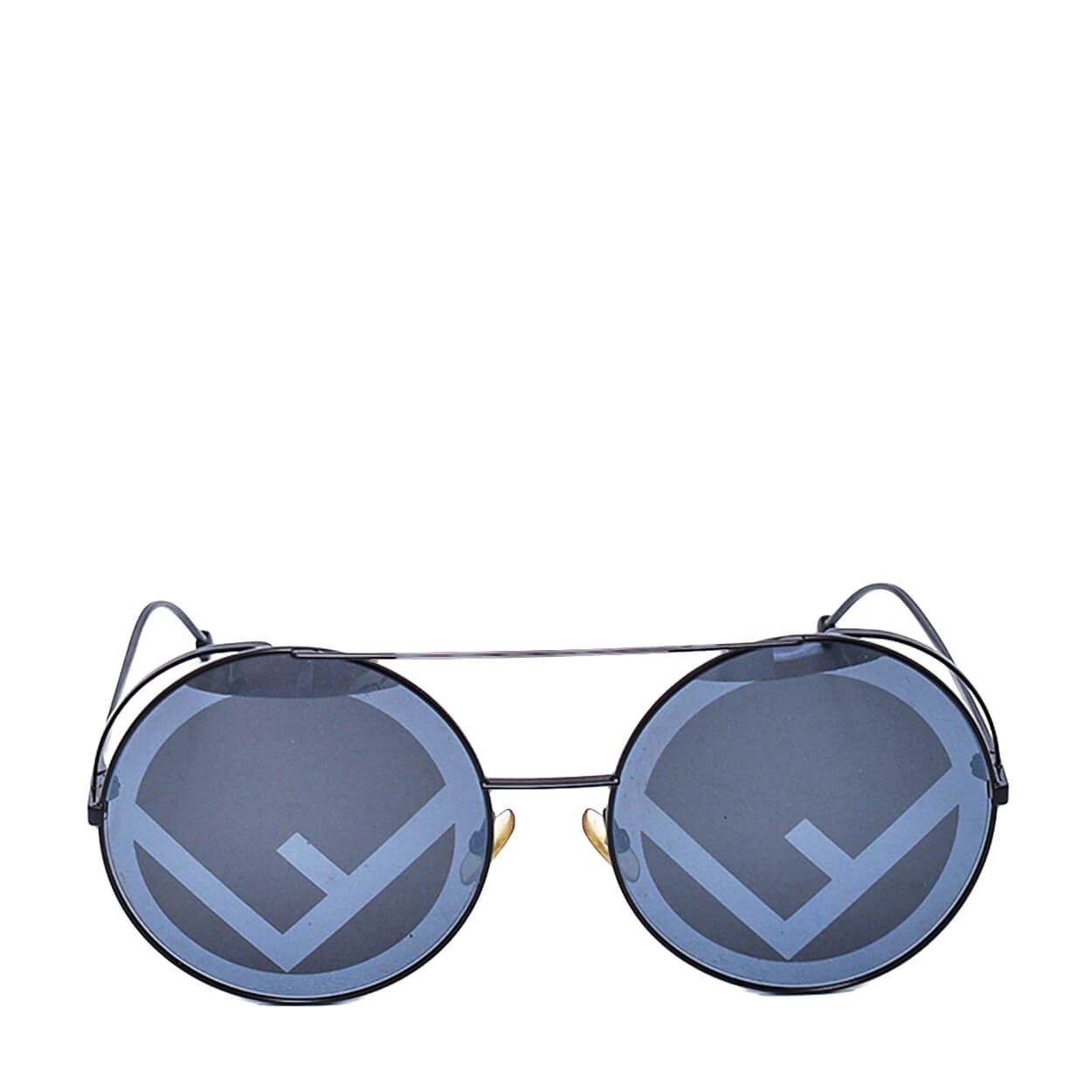 Fendi - Black Oval FF Logo Sunglasses